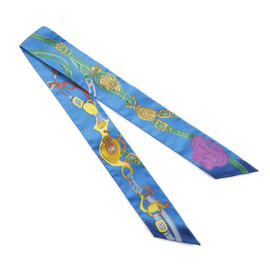 HERMES Twilly BRIDES DE GALA APPLIQ Brides de Gala BlueAzur/Multicolor Silk100%