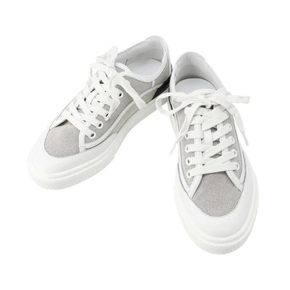 HERMES Sneakers 《Get》 PluNoir / WhiteH231724Z Toile H Leather Size 36