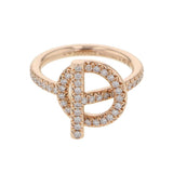 HERMES EchappeeRing Size SM/48/#8 18K Pink Gold