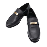 HERMES Mocassins Loafers Destin Black Leather Size 36H
