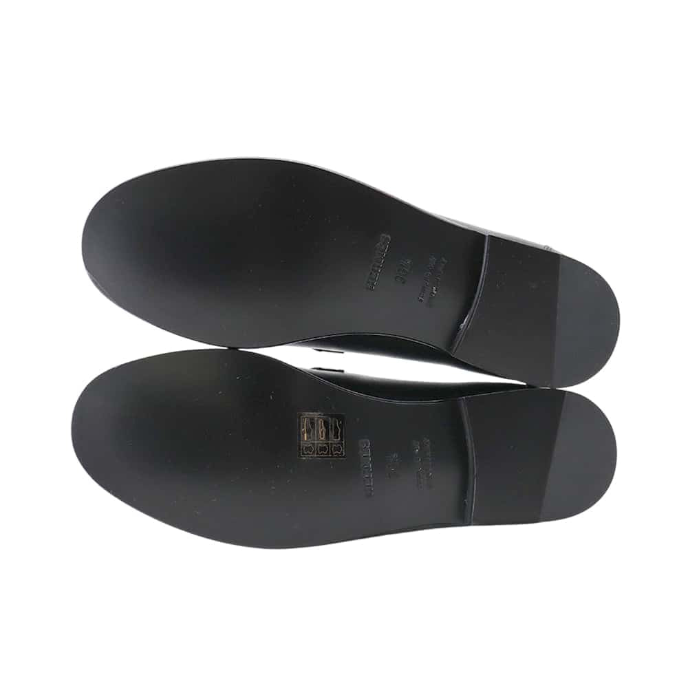 HERMES Mocassins Loafers Destin Black Leather Size 36H