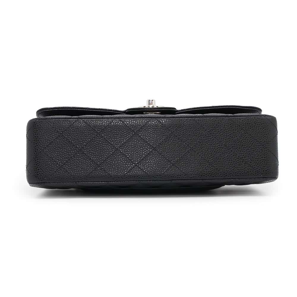 CHANEL Matelasse W flap WChainShoulder Bag BlackA01112 Caviar Leather Size 25