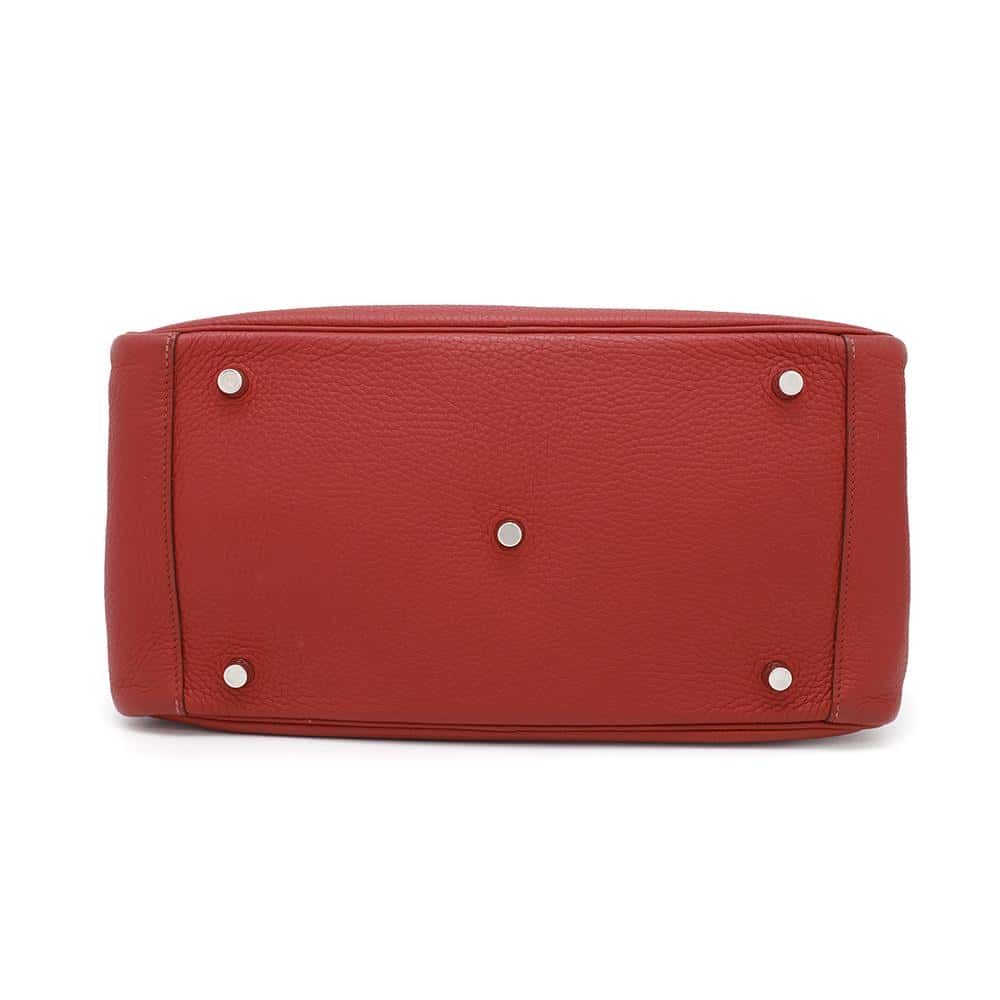 HERMES Lindy Rouge Casaque Taurillon Clemence Size 34
