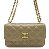 CHANEL CHANEL Chain Phone Case GoldAP3106 Lambskin