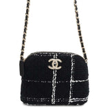 CHANEL PochetteChainShoulder Black Tweed