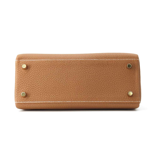 HERMES Kelly Gold Togo Leather Size 25