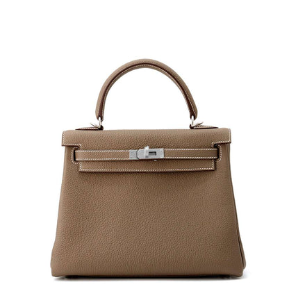 HERMES Kelly Retourne Etoupe Togo Leather Size 25