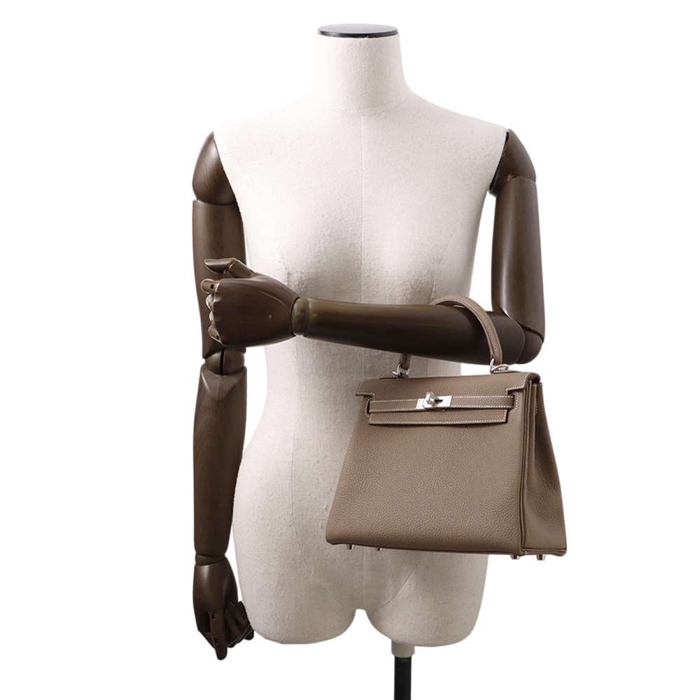 HERMES Kelly Retourne Etoupe Togo Leather Size 25