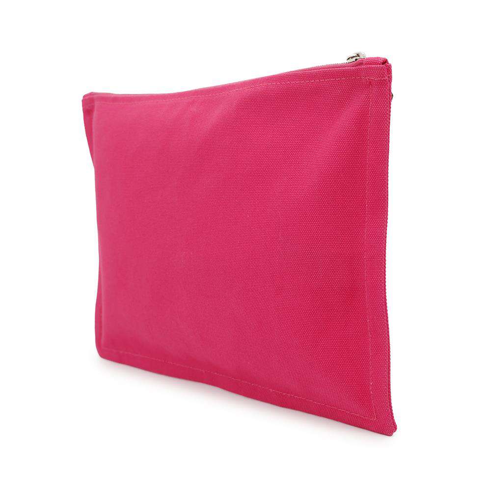 HERMES Flat Pouch Yachting Pink Cotton Size GM