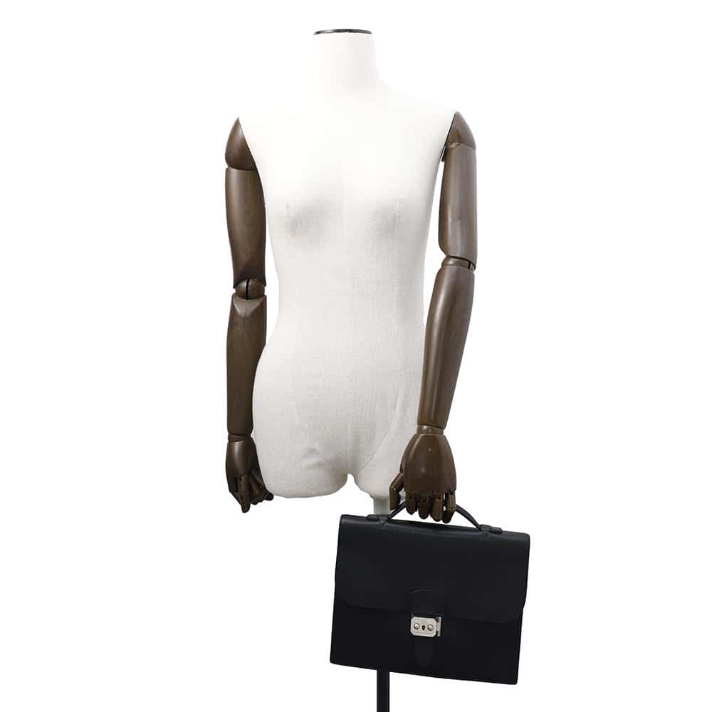 HERMES Sac A Depeches Black Epsom Size 27