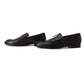 HERMES Mocassins Paris loafers Black Leather Size 42