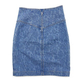 CHANEL CC Logo Camellia Skirt Size 36 BlueP74484 Cotton100%