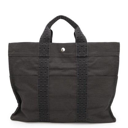 HERMES Her Line Tote Gray Canvas Size MM