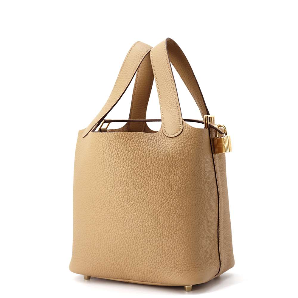 HERMES Picotin Lock Biscuit Taurillon Clemence Size PM