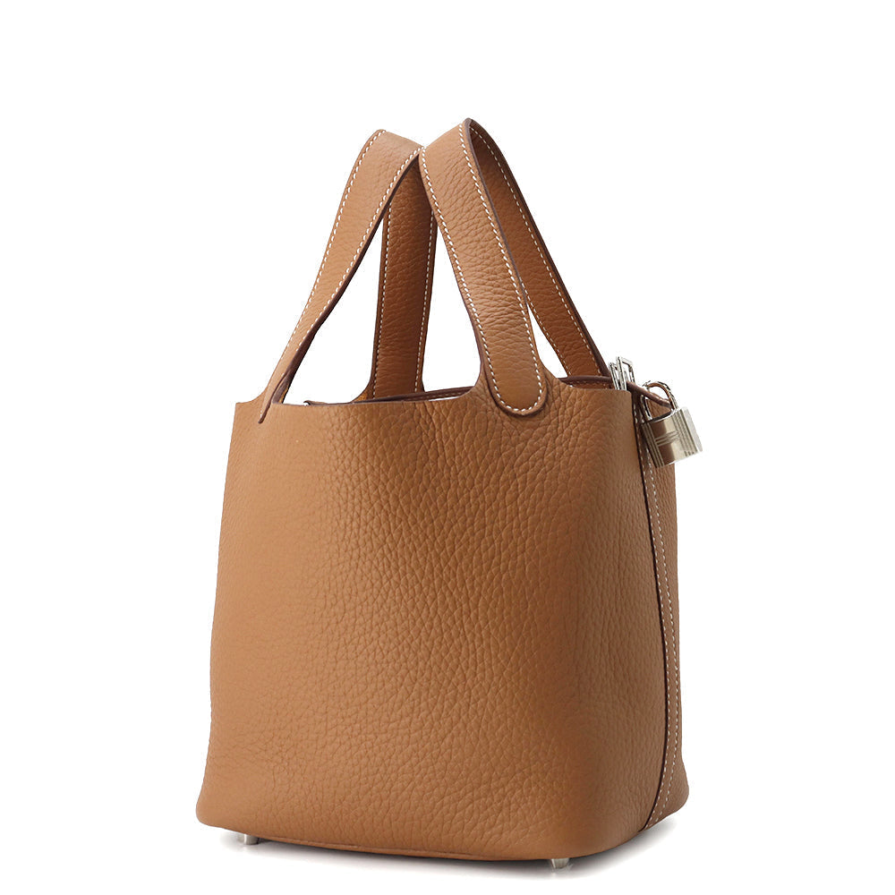 HERMES Picotin Lock Gold Taurillon Clemence Size PM