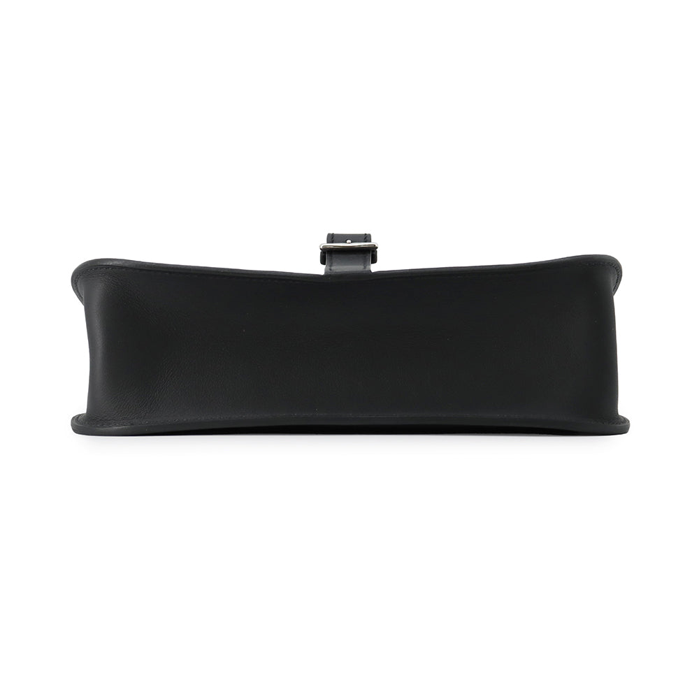 HERMES Halzan Black Swift Leather Size Mini