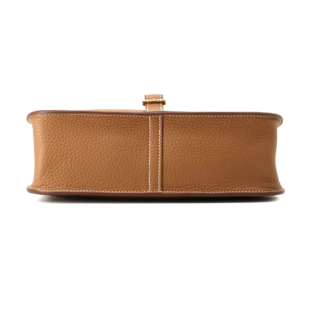 HERMES Halzan Gold Taurillon Clemence Size 25
