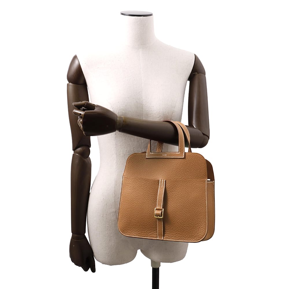 HERMES Halzan Gold Taurillon Clemence Size 25