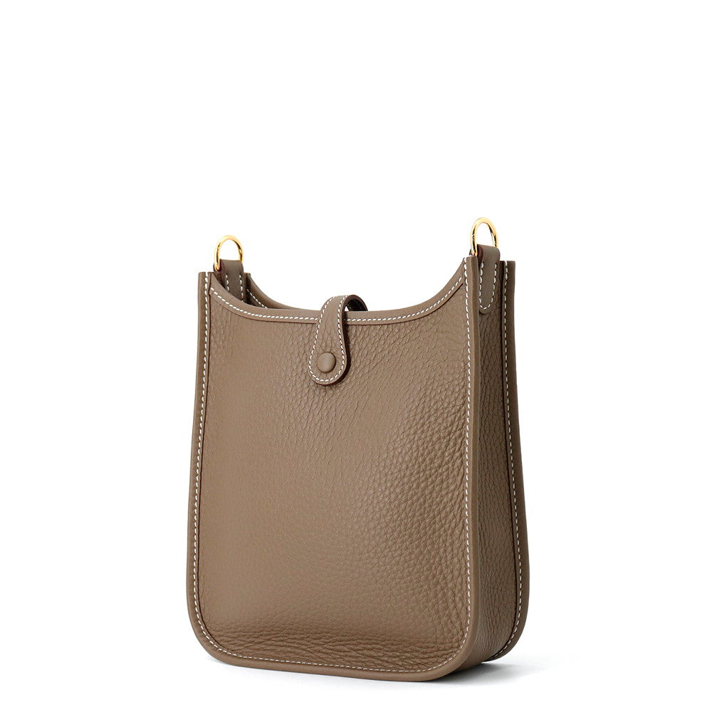 HERMES Evelyne Amazon Long Etoupe/Blue Indigo Taurillon in Clemence Size TPM