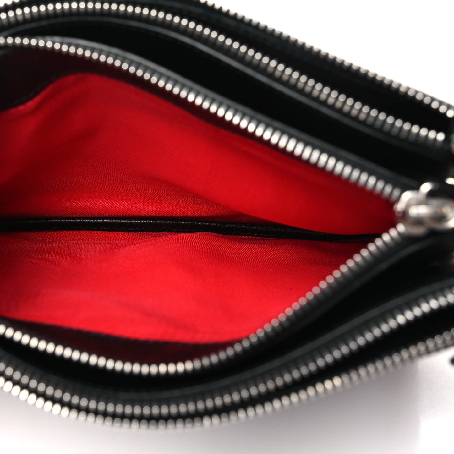 Celine Shiny Textured Calfskin Trio Crossbody Bag Black