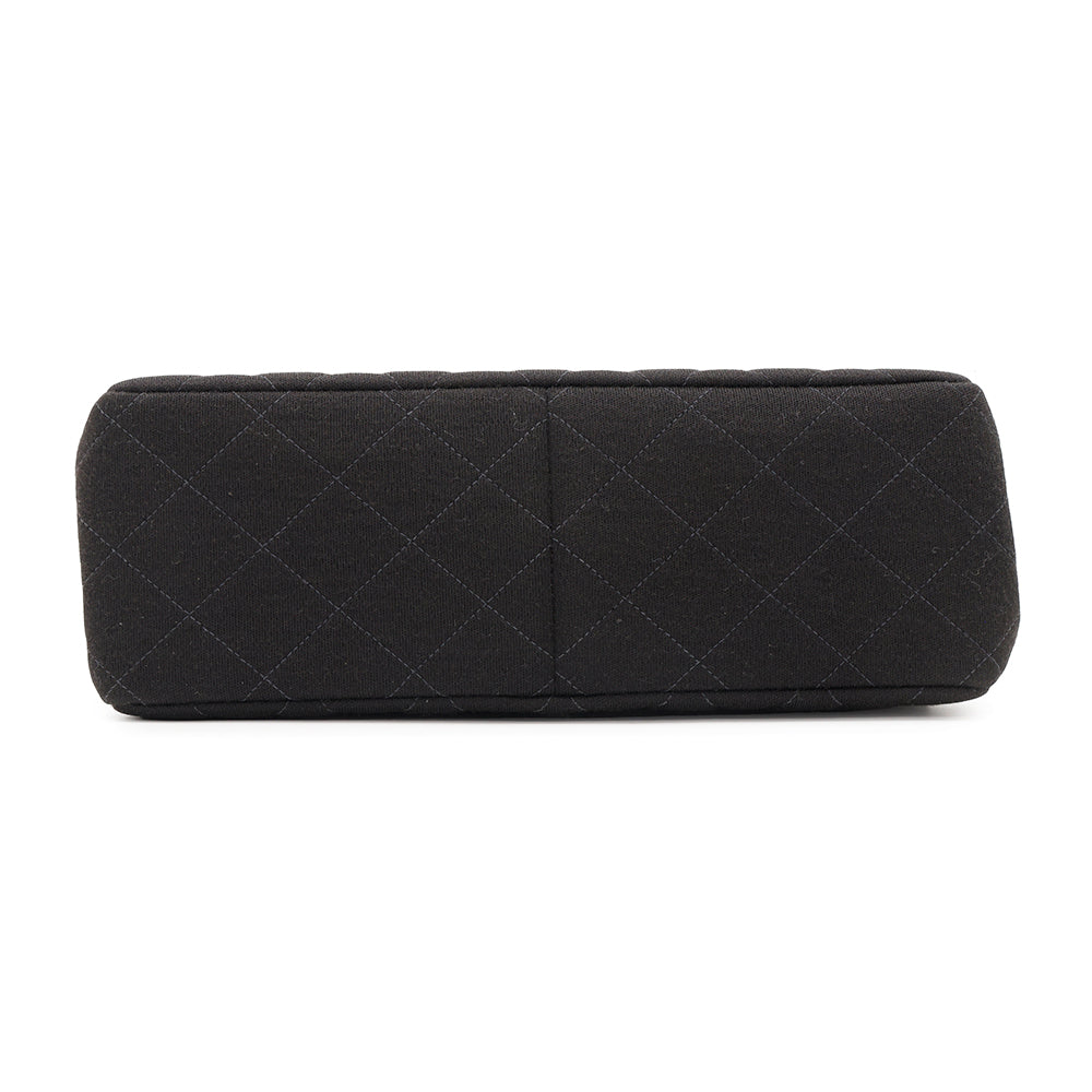 CHANEL Matelasse Double Face Handbag Black Cotton