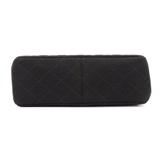 CHANEL Matelasse Double Face Handbag Black Cotton