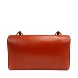 Luxury Hermes Box Calf Rust Lydia Bag w. Gold Hardware