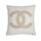 CHANEL CC Logo Cushion Beige/Ivory Wool 90% Cashmere10%