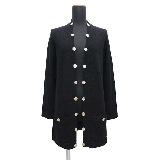 CHANEL Long Knit Cardigan Size 36 BlackP72463 Cashmere100%