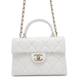 CHANEL Matelasse 2way top handle WhiteAS4711 Caviar Leather