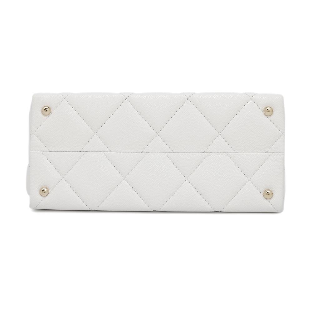 CHANEL Matelasse 2way top handle WhiteAS4711 Caviar Leather