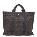 HERMES Her Line Tote Gray Nylon Canvas Size MM