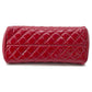 CHANEL Mademoiselle ChainBowling Bag Red Patent Leather