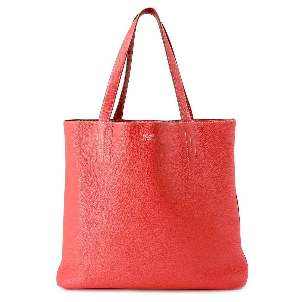 HERMES Double sense Rouge Casaque/Bougainvillier Taurillon Clemence Size 45