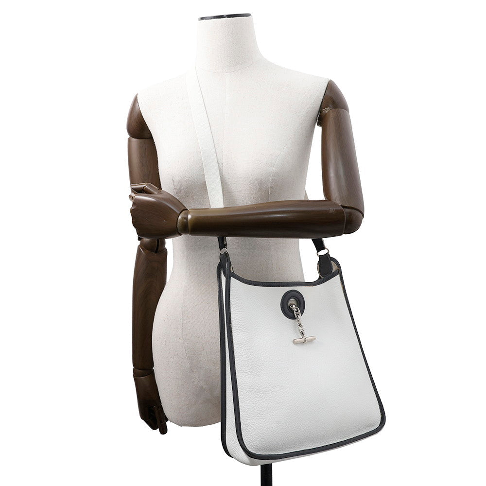 HERMES Vespa White/Black Taurillon Clemence Size PM