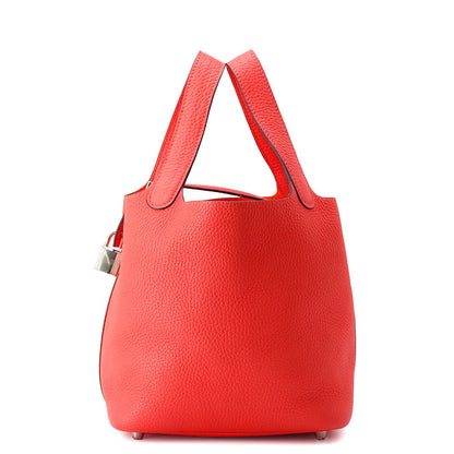 HERMES Picotin Lock Rose texas Taurillon Clemence Size PM