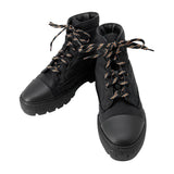HERMES fresh ankle boots Black Nylon Leather Rubber Size 42