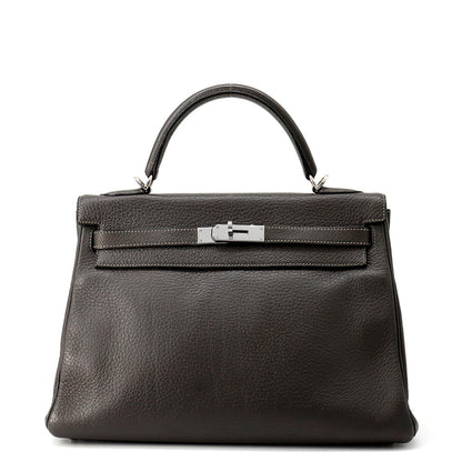 HERMES Kelly Retourne Graphite Togo Leather Size 32