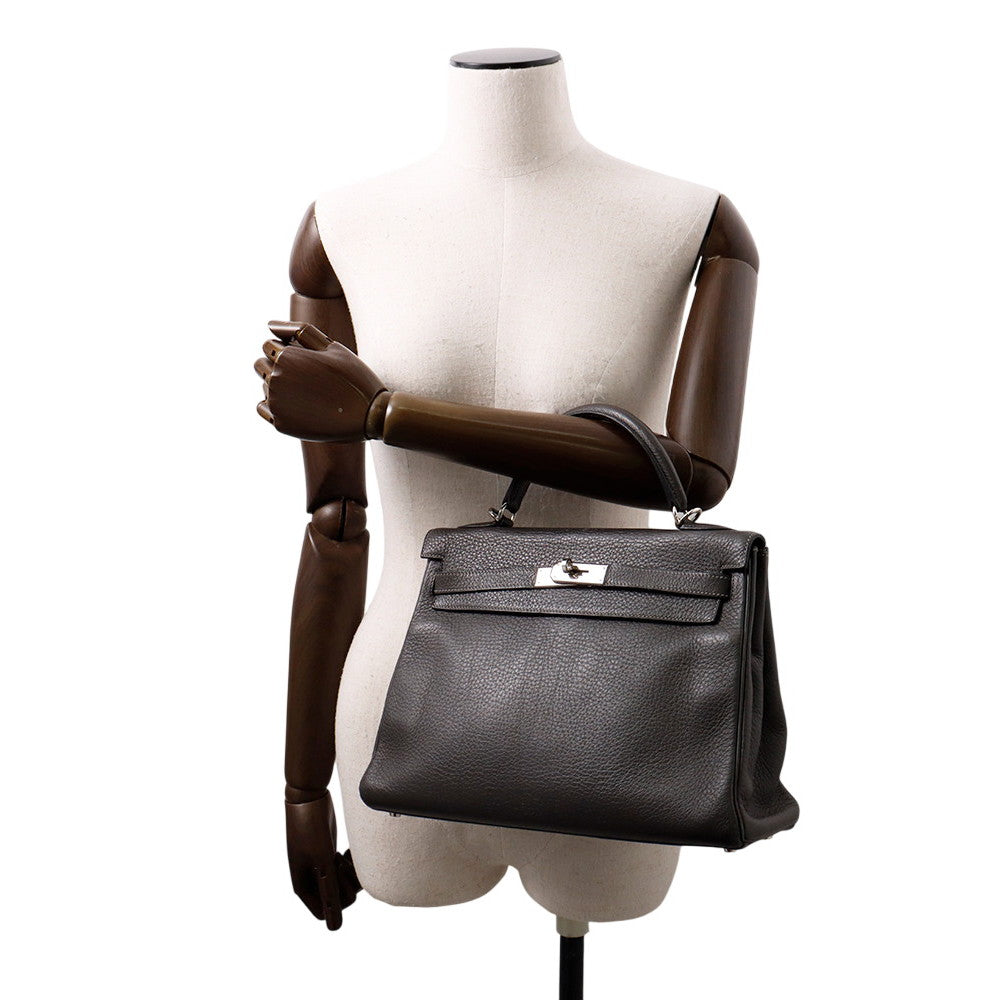 HERMES Kelly Retourne Graphite Togo Leather Size 32