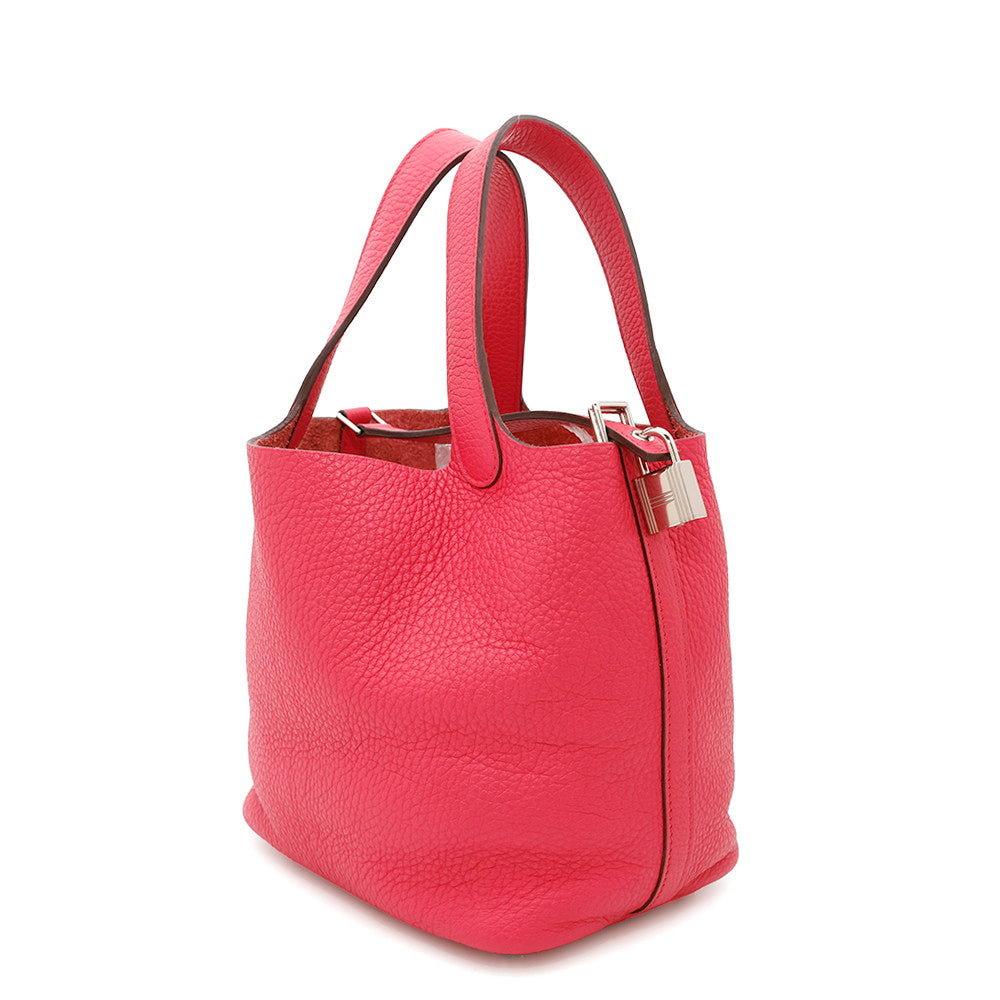 HERMES Picotin Lock Rose Extreme Taurillon Clemence Size PM