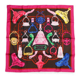HERMES Carre Stirrup・Remix Etriers Remix Size 90 Fuchsia/Marron/Multicolor Silk 100%