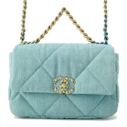 CHANEL CHANEL19 ChainShoulder Bag Turquise BlueAS1160 Denim