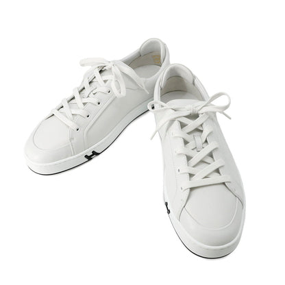 HERMES Sneakers 《Kid》 White Leather Velour Size 43.5