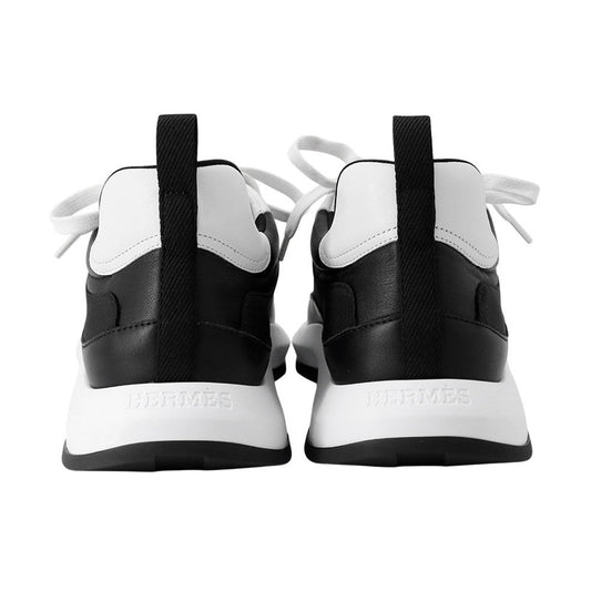 HERMES Sneakers《Gram》 Black/White Technical Fabric Calf Leather Size 41