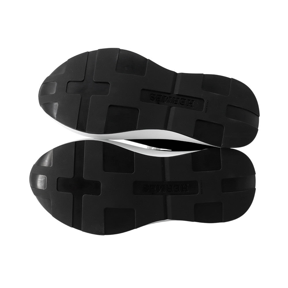 HERMES Sneakers《Gram》 Black/White Technical Fabric Calf Leather Size 41