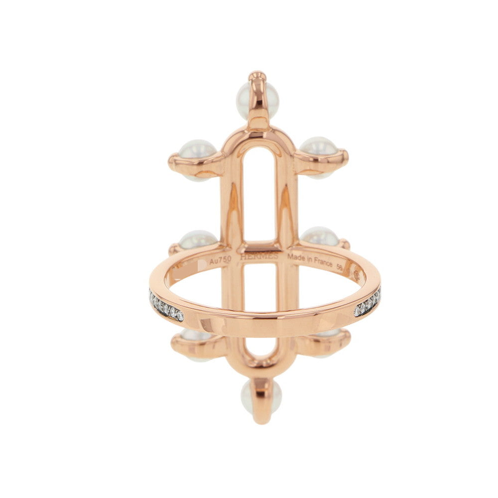 HERMES HERMES Shandra Ring Size 56/#16 MM 18K Pink Gold