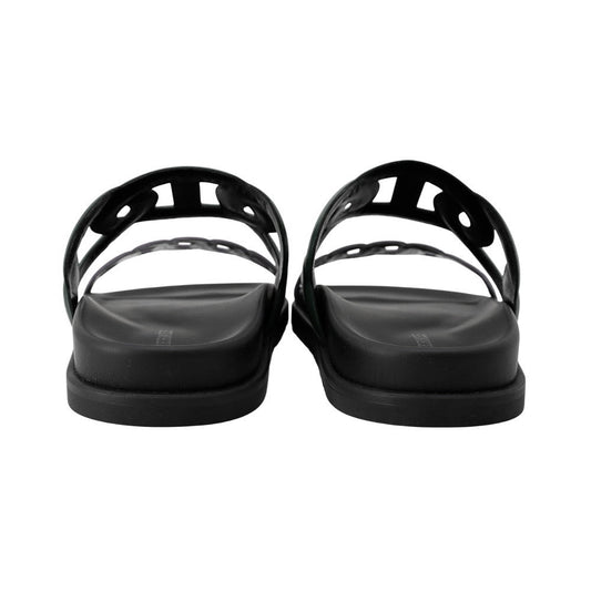 HERMES Sandals 《Extra》 Vert Electric/Violet/Black Leather Rubber Size 37.5