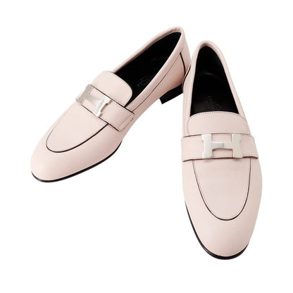 HERMES Mocassins Paris Pink Leather Size 35 1/2