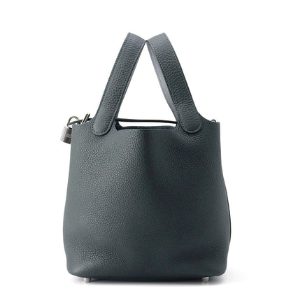 HERMES Picotin Lock Eclat Vert Mangrove/Guripantan Taurillon Clemence Swift Leather Size PM