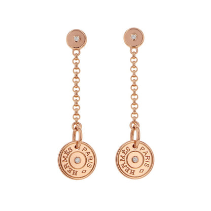 HERMES Gambade Clous de Sel Earrings DiamondH216532B 00 18K Pink Gold
